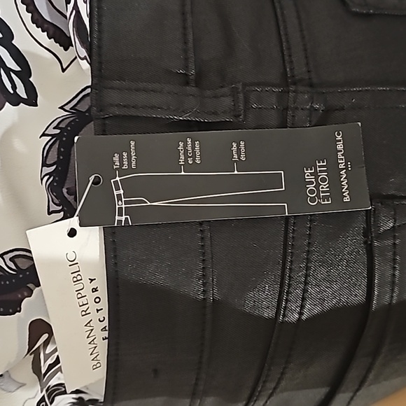 Banana Republic Factory Black Coated Skinny ankle fit jean Size 28/6R $89 NWT - Picture 11 of 16